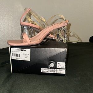 Fashion Nova Pink Heeled Sandals
